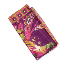 Womens Scarf Satin Square Swirling Pheasant Print Silky Lightweight Wrap