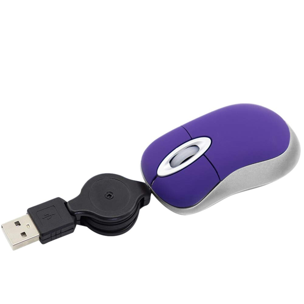 Mini USB Wired Mouse Retractable Tiny Small Mouse 1600 DPI Optical