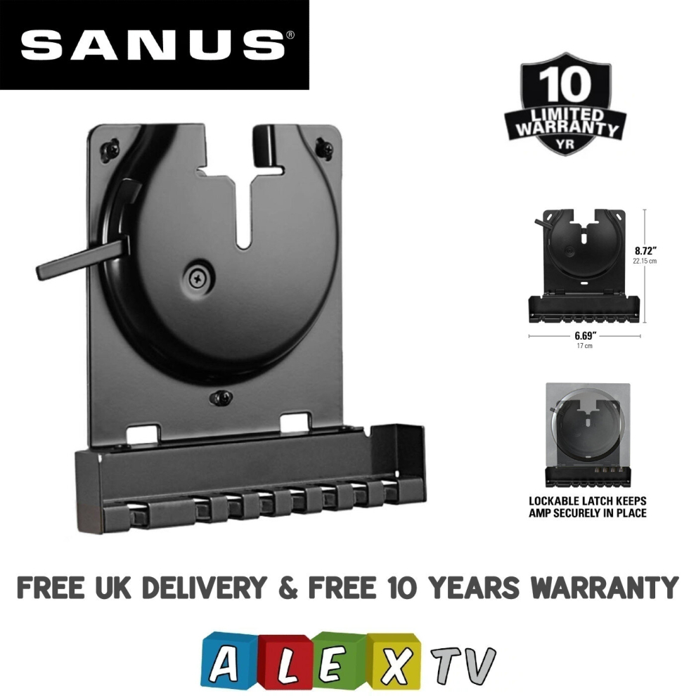 Photos - Mount/Stand Sanus Systems SANUS WSSCAM1-B1 Slim Wall Mount Bracket Designed For Sonos Amp in Black 