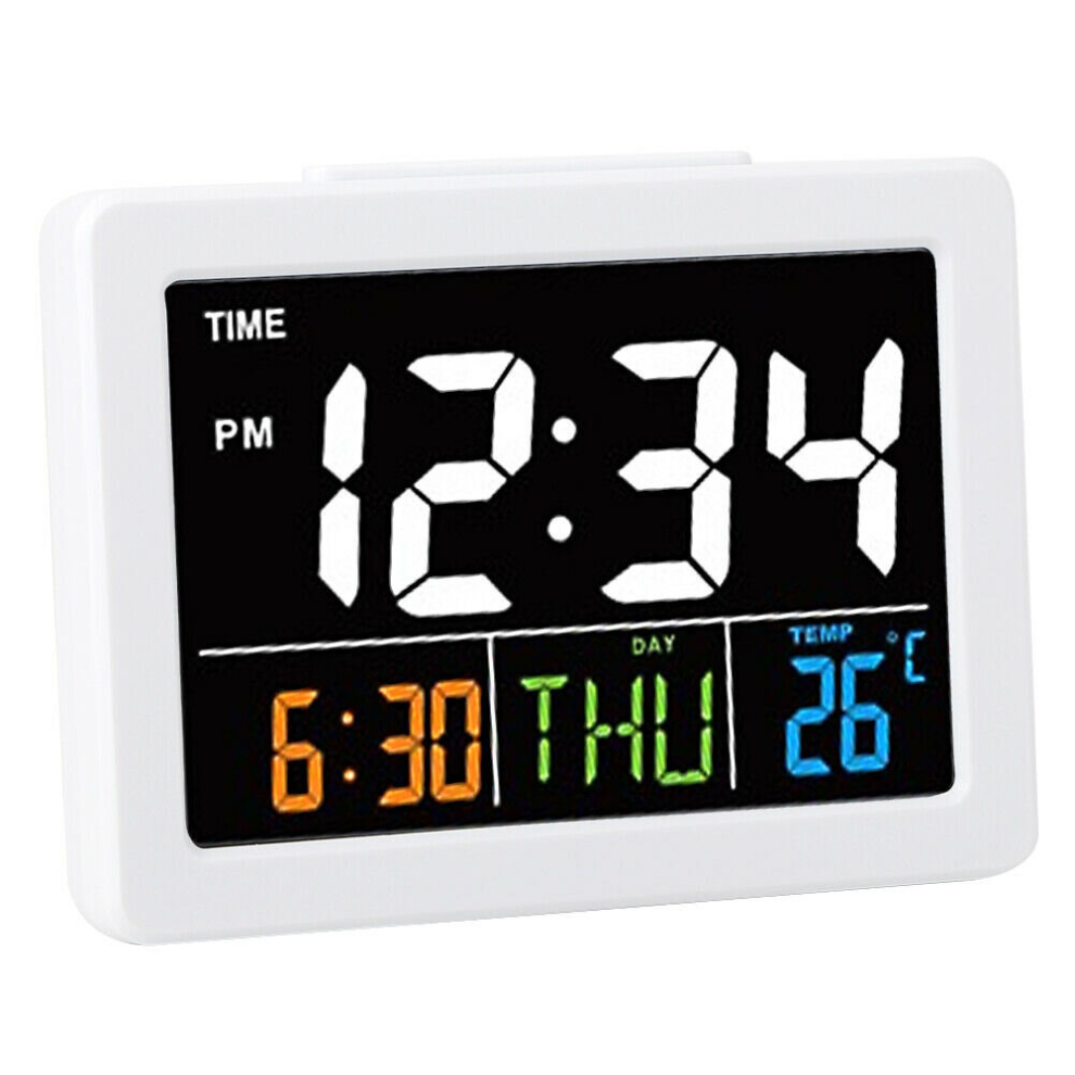 Color Screen Desk Alarm Clock with Temperature Date Display