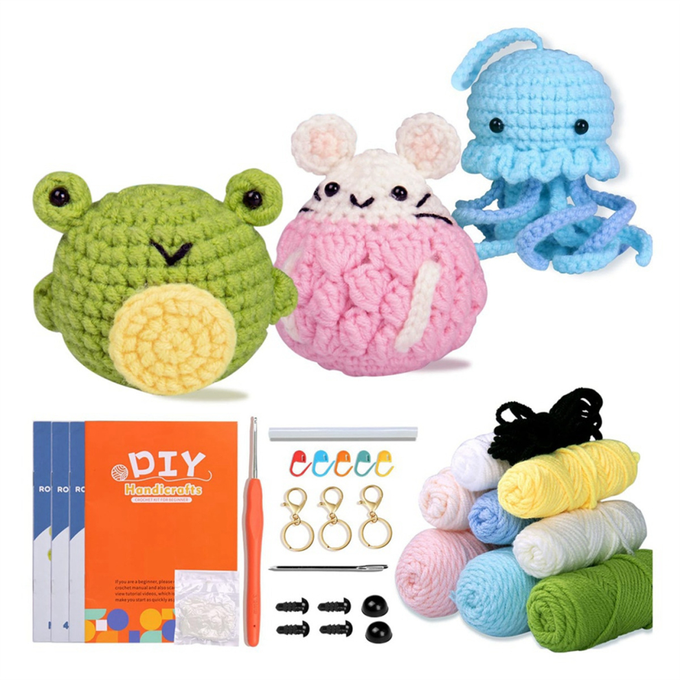 Set of 3 Crochet Kit for Beginners for Kid and Adults