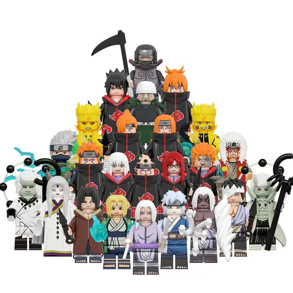 (24PCS-A+B+C) 24 X Naruto Uzumaki Minifigure Building Blocks Fits Lego