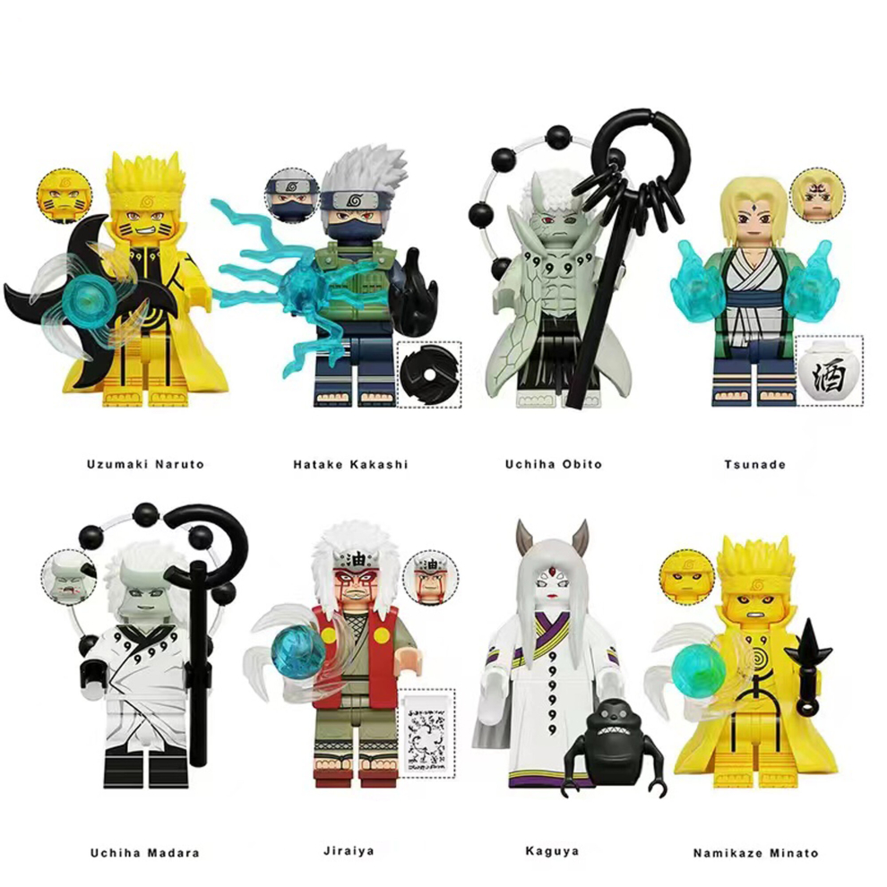 (8PCS-C) 24 X Naruto Uzumaki Minifigure Building Blocks Fits Lego