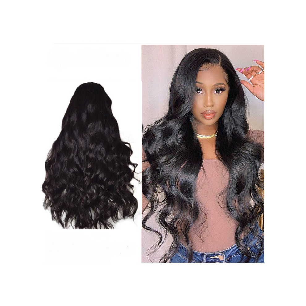 Xylfly Unisex Black Womens Long Curly Wigs Brazilian Natural Wavy Hair Cosplay Party Wig