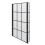 Bathroom L Shaped Bath Black Grid Shower Screen LH Front End Panel White 1700mm 4