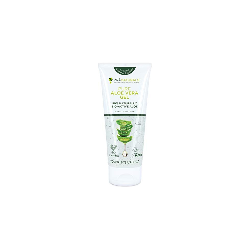 Pranaturals Pure Aloe Vera Gel 200Ml Soothing Hydrating, Rich In Vitamins, Bug Bites And Minor Burns, Ideal For All Skin Types, Cruelty-Free Vegan