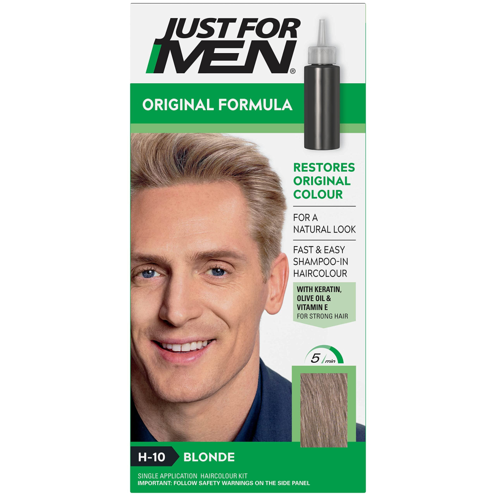 Just For Men Original Formula Blonde Hair Dye, Targets Only The Hairs, Restoring The Original Colour For A Natural Look H10 Grey