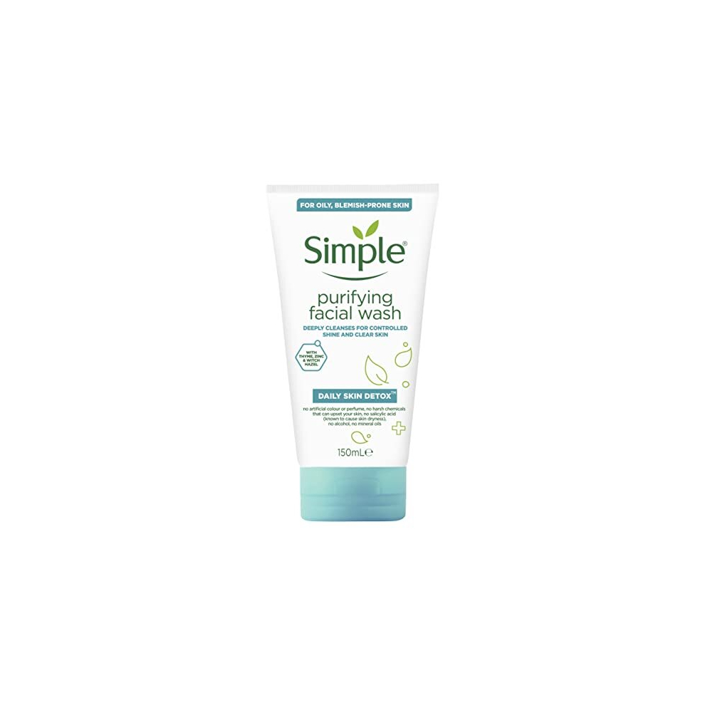 Simple Daily Skin Detox Purifying Facial Wash, 150ml