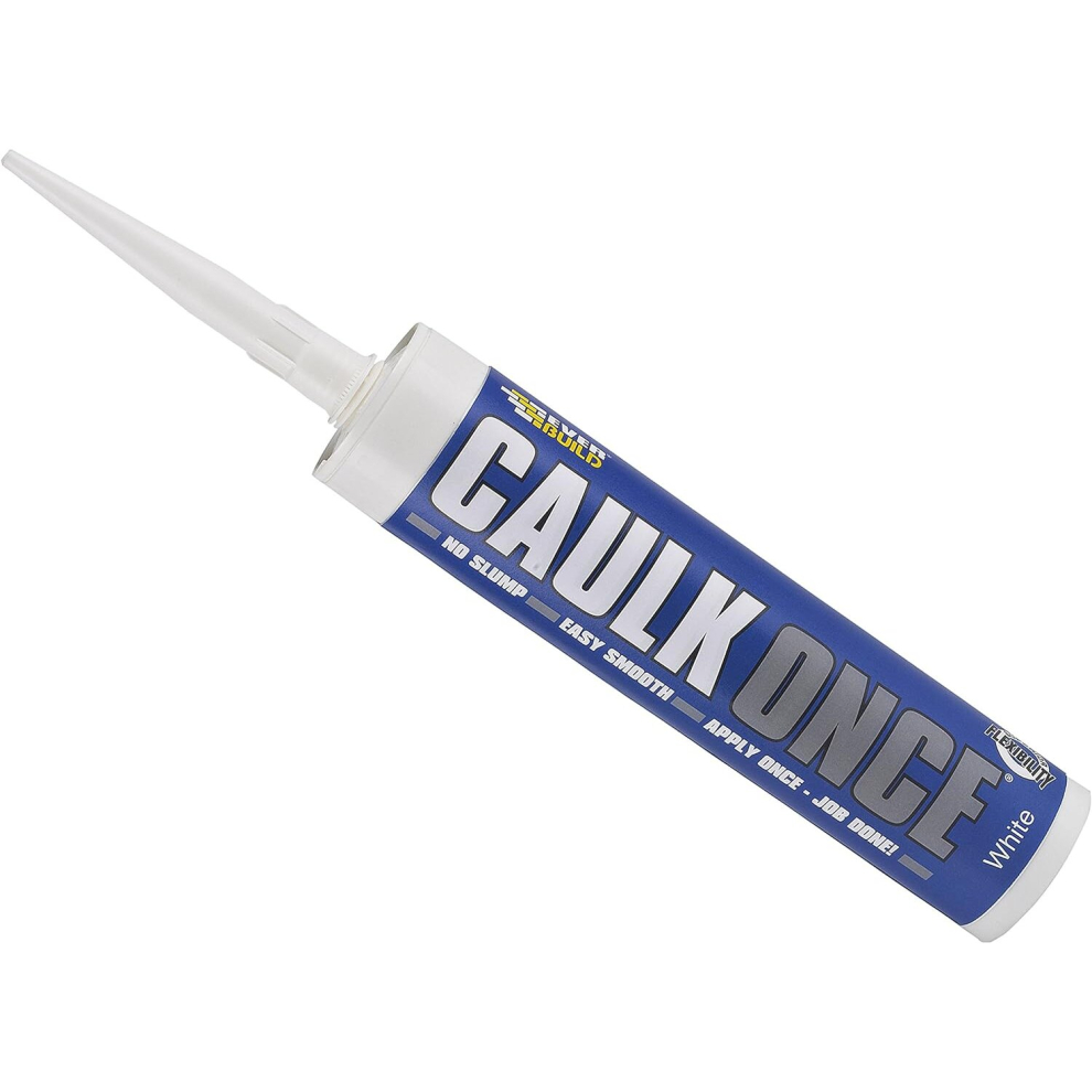 Everbuild Caulk Once Premium Quality Acrylic Caulk, White, 380 ml