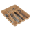 URBN-CHEF (Beige) Plastic Woven Rattan Cutlery Utensils Holder Flatware Drawer 5 Section Organiser 1
