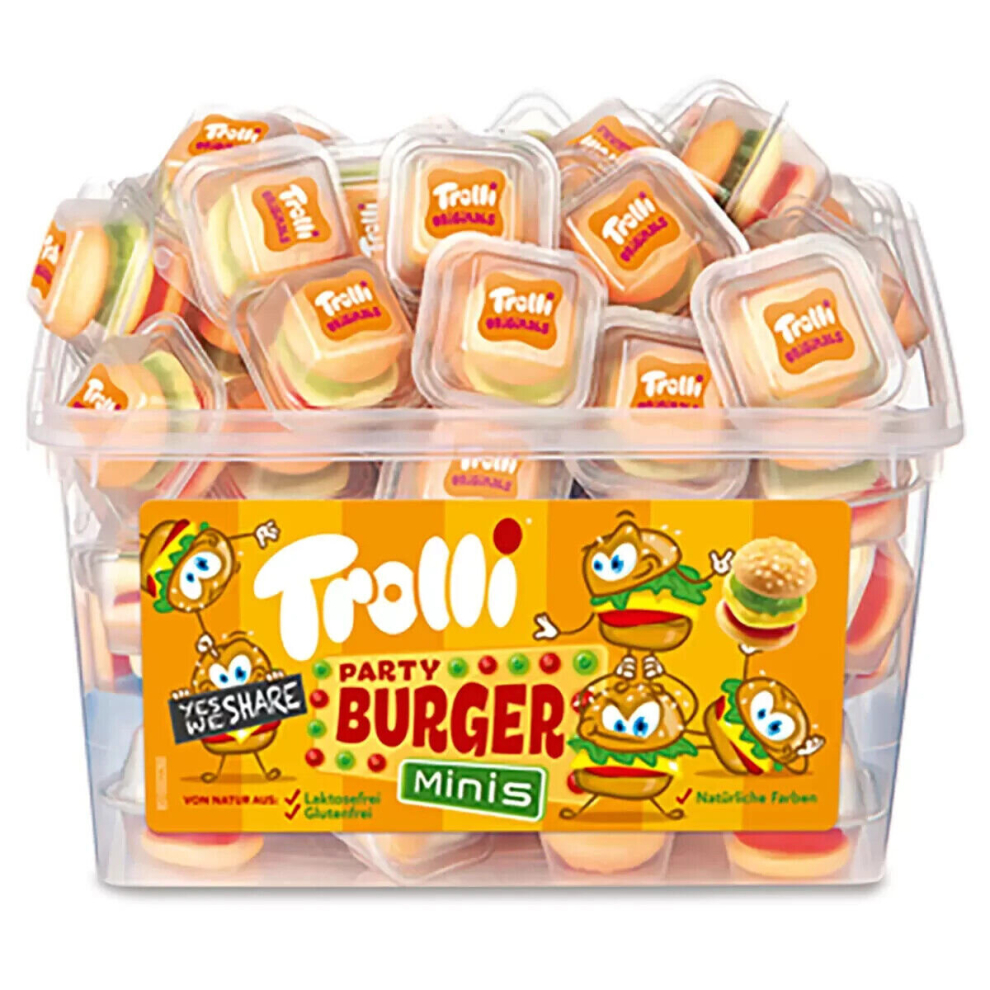 Trolli Party Burger Mini Sweets 60 Gummies Fruit