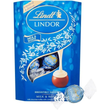 Lindt Lindor Milk & White Chocolate Truffles Box - ~16 Balls, 200 g | ST595894C