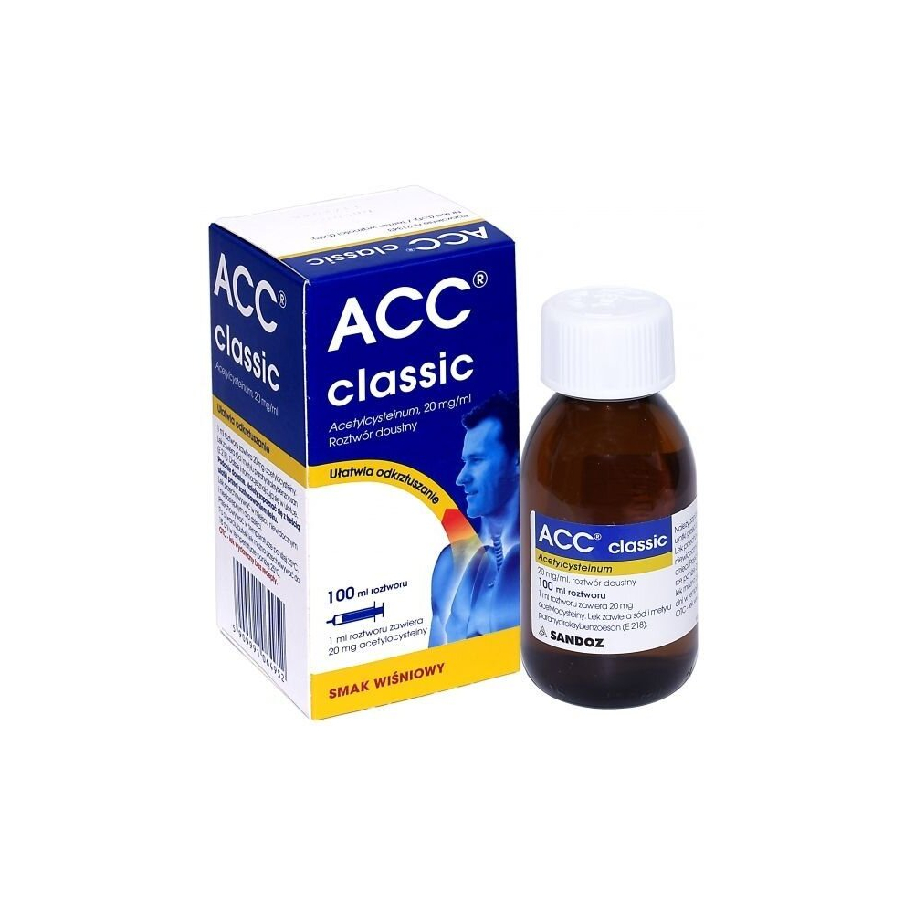 ACC Classic syrup cherry flavor, 100 ml for couth sore throat