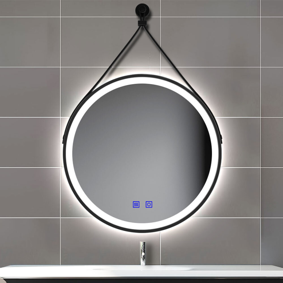 (80cm) Illuminated Round Mirrors with 3 color lights