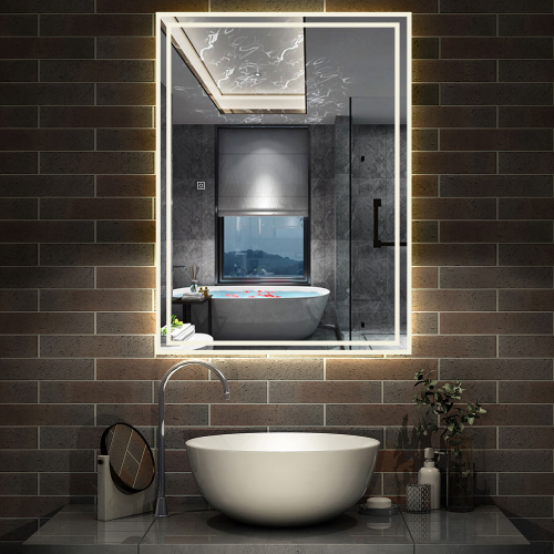 AICA (500x700mm) Bathroom Mirrors with 3 Color Lights Shaver Socket 2