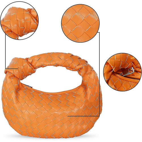 Woven Handbag For Women Fashion er Ladies Hobo Bag Purse Faux Shoulder Bag Retro Tote Bag_fs 2