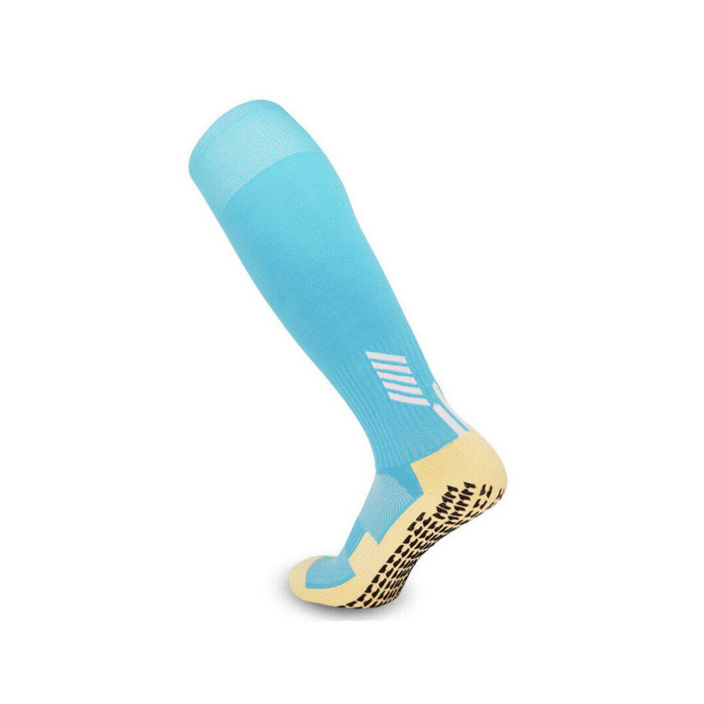 Photos - Football Kit  Football Socks Training Anti-slip Stockings(Lake Blue, Adults )
