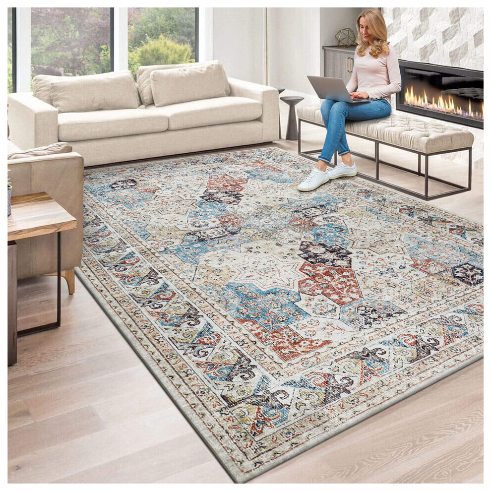 Oxford Homeware (160 X 230 Cm, Coastal) Traditional Large Rugs Indoor Outdoor Carpets & Floor Door Mats Multicoloured