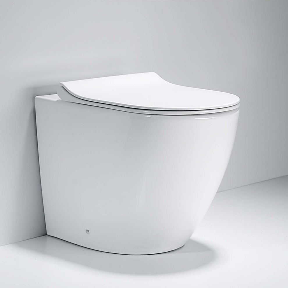 Rimless BTW Back to Wall Toilet Comfort Raised Height Soft Close WC Seat