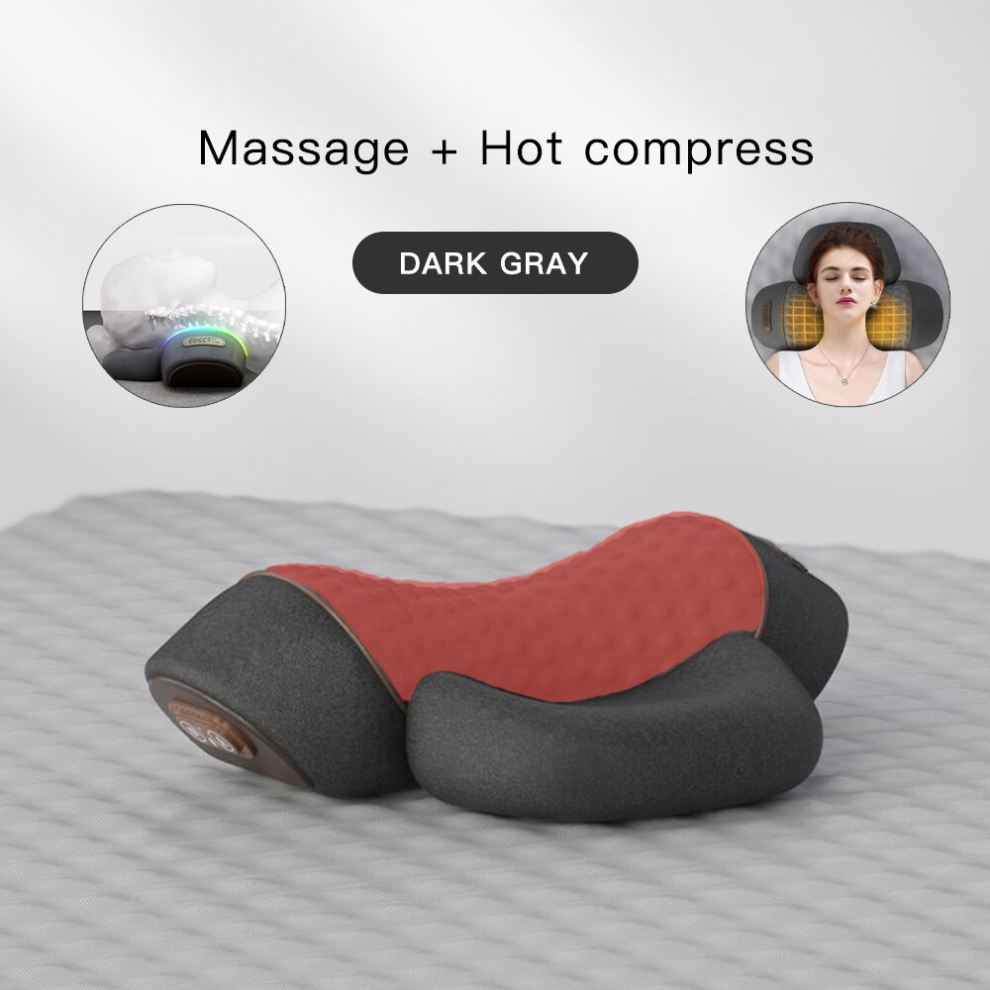 Srj Star (B Dgy 2Function) Electric Neck Massage Pillow Heating Vibration Neck Massager Back Cervical Traction Relax Sleeping Memory Foam Spine Support