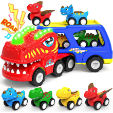 Toddler Toys for 2 3 4 Year Old Boys Gifts,5-Pieces Monster Truck Toys for Kids 2-4,Dinosaur Car Toys for Boys Age 2 3 4 5 6,Pull Back Cars