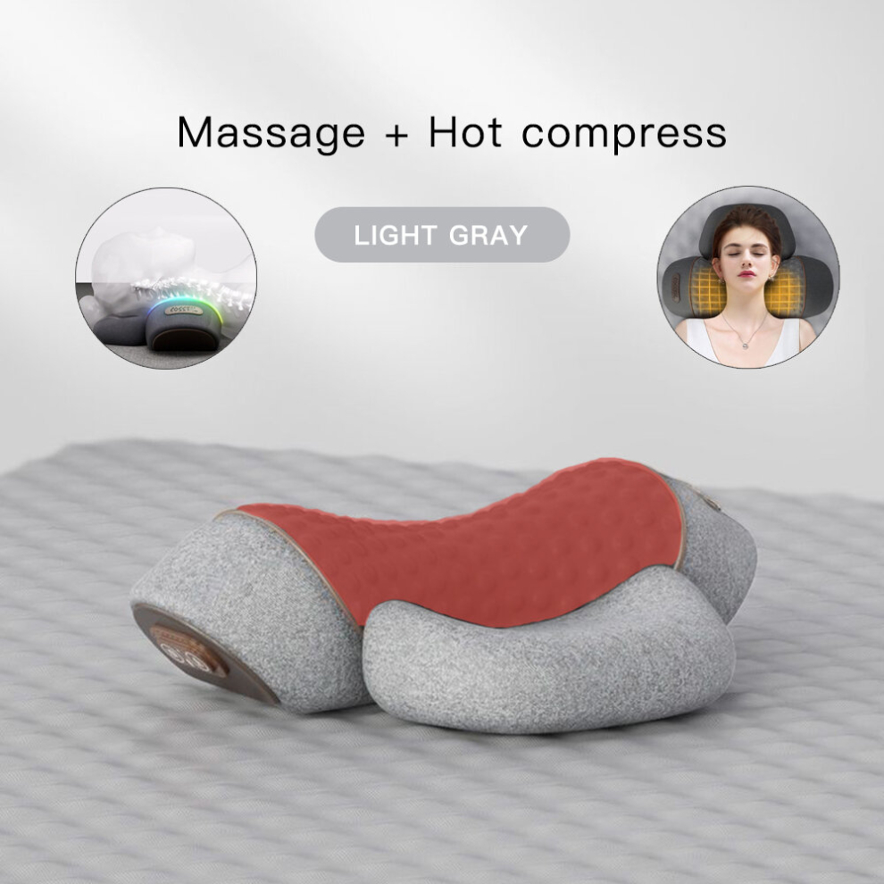 Srj Star (B Lgy 2Function) Electric Neck Massage Pillow Heating Vibration Neck Massager Back Cervical Traction Relax Sleeping Memory Foam Spine Support