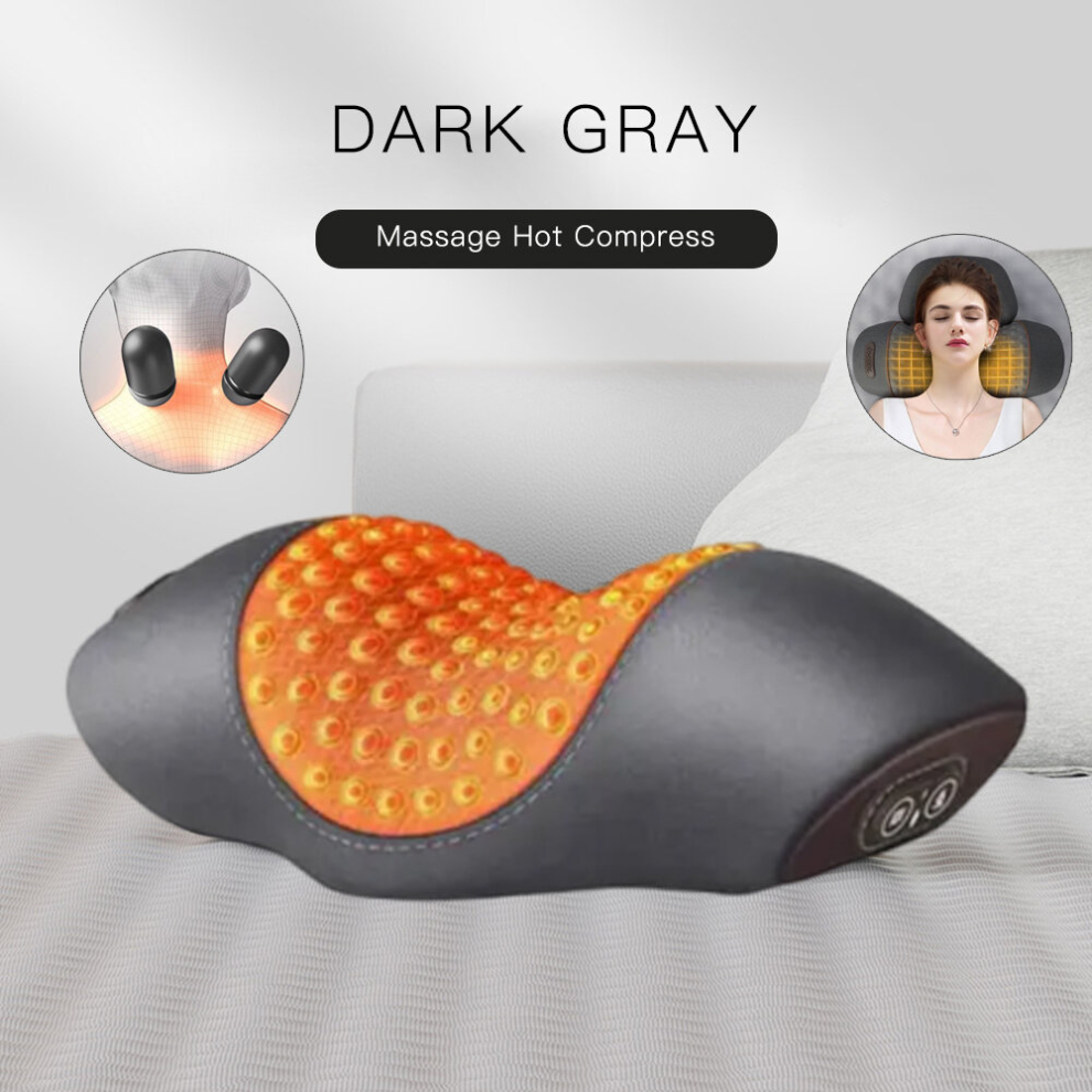 Srj Star (A Dgy 2Function) Electric Neck Massage Pillow Heating Vibration Neck Massager Back Cervical Traction Relax Sleeping Memory Foam Spine Support