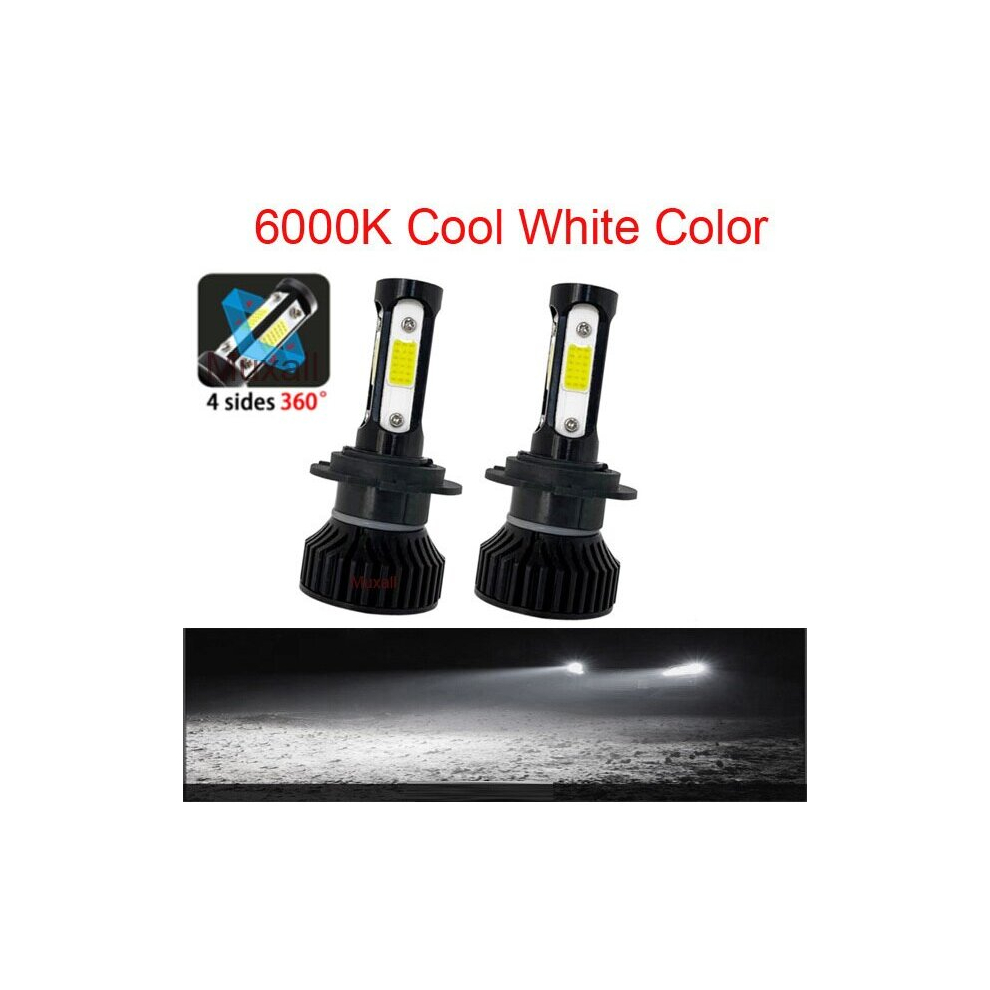 (6000K Cold H11) 12000K Color-2Pcs Mini Led Car Headlight 4Sides Cob 20000Lm 80W H4 White/Blue 9373822623704