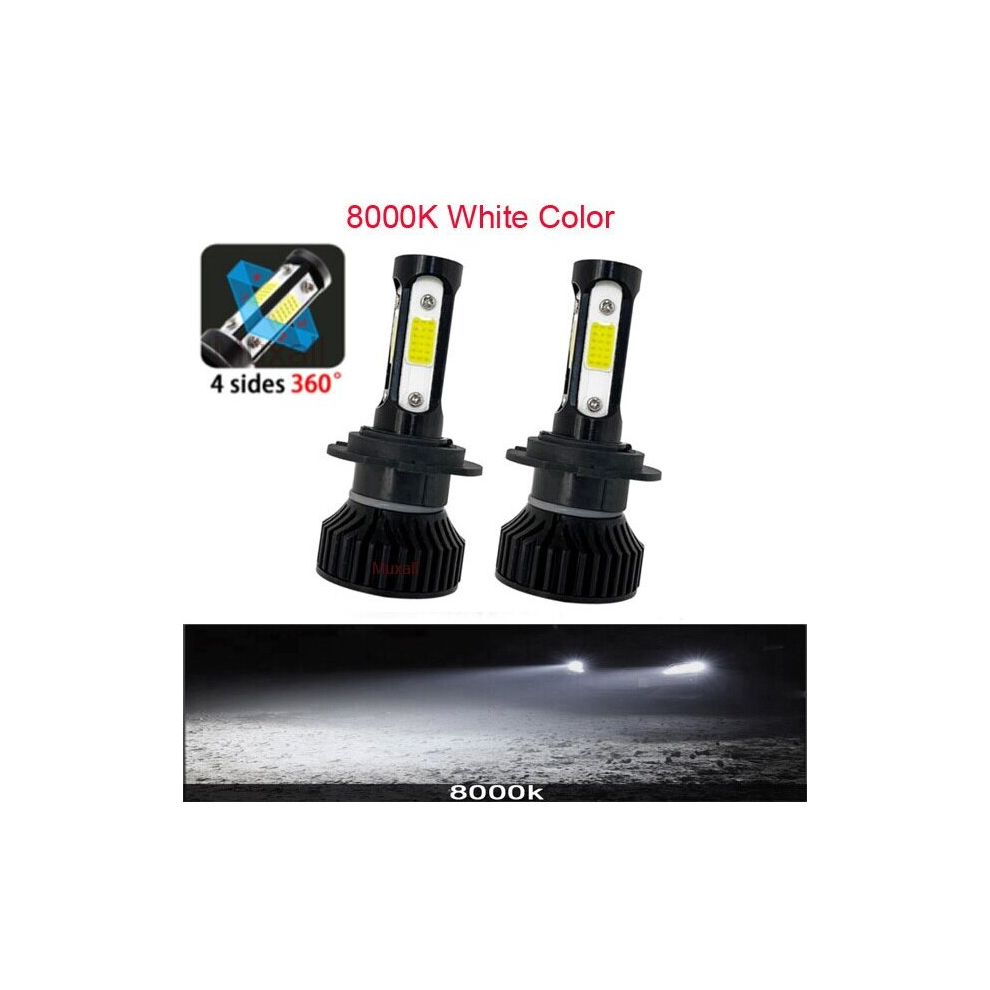 (8000K, H11) 12000K Color-2Pcs Mini Led Car Headlight 4Sides Cob 20000Lm 80W H4 Blue 9373822623919