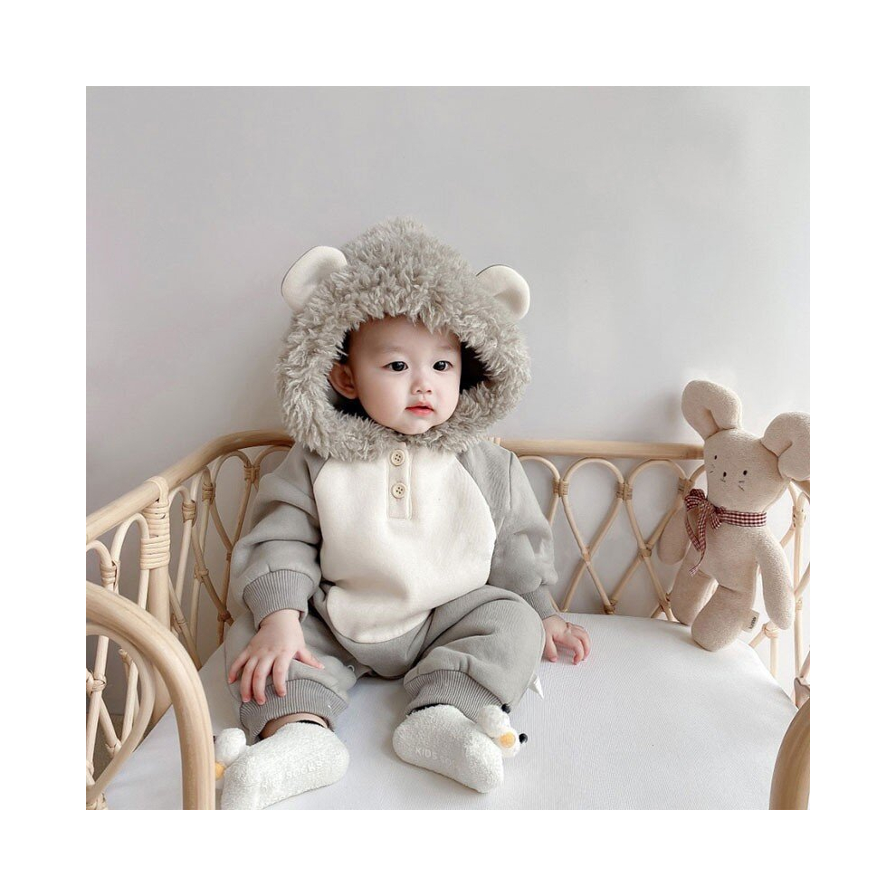 Photos - Fancy Dress ) Umorden Autumn Winter Baby Lion Costume Rompers Outwear Infant Boys Girls 0-3 Year Jumpsuit Hoodie Hallow(gray, 73 (5-10M)