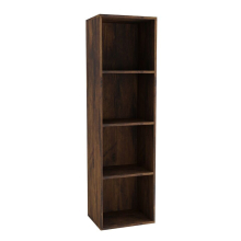 (Rustic Brown, 4 Shelf) Wooden Bookcase Shelving Display Storage Shelf Unit Wood Shelves