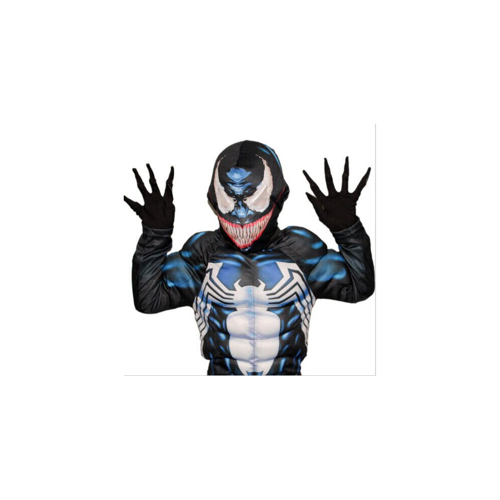 (L for 7-9 Years) Kids Venom Black Cosplay Costume Fancy Dress Up Party Carnival 3-9y Brand