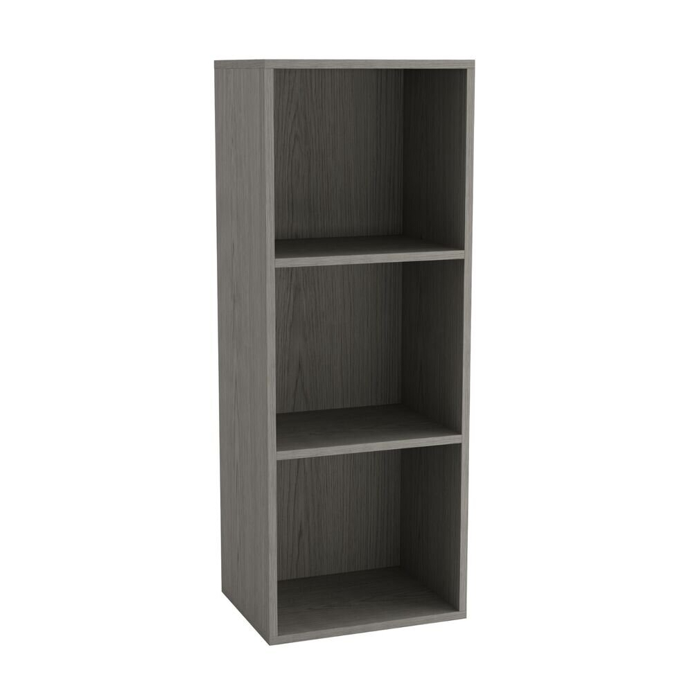 (Cedar Grey, 3 Shelf) Wooden Bookcase Shelving Display Storage Shelf Unit Wood Shelves