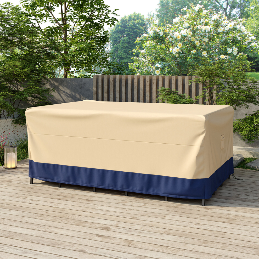 Patio Dining Set Cover Outdoor Furniture Cover Rectangle Cover w/ Padded Handle