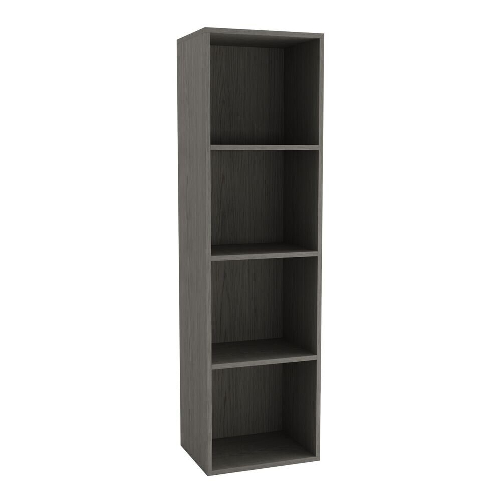 (Cedar Grey, 4 Shelf) Wooden Bookcase Shelving Display Storage Shelf Unit Wood Shelves