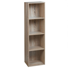 (Antique Oak, 4 Shelf) Wooden Bookcase Shelving Display Storage Shelf Unit Wood Shelves