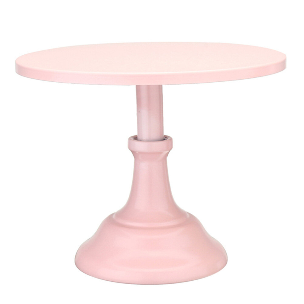 (Pink, 12inch(30cm)) 8/10/12inch Cake Stand Fudge Desktop Home Party Display Round Stands Afternoon Tea Iron Tray For Birthday Wedding Decoration