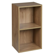 (Oak, 2 Shelf) Wooden Bookcase Shelving Display Storage Shelf Unit Wood Shelves