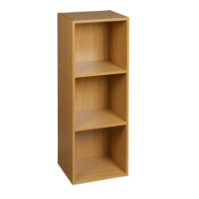 (Beech, 3 Shelf) Wooden Bookcase Shelving Display Storage Shelf Unit Wood Shelves