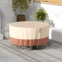 158 cm Round Outdoor Furniture Cover - Waterproof PU-Coated Polyester, All-Weather Protection for Round Table & Chair Set, Breathable with Vents
