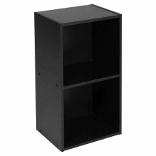 (Black, 2 Shelf) Wooden Bookcase Shelving Display Storage Shelf Unit Wood Shelves