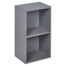 (Grey, 2 Shelf) Wooden Bookcase Shelving Display Storage Shelf Unit Wood Shelves