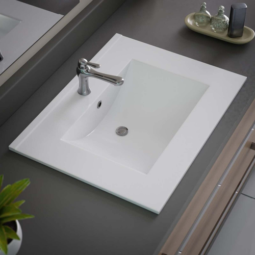 600mm Inset Wash Basin Ceramic Wash Bowl Rectangular New Bathroom Modern 1