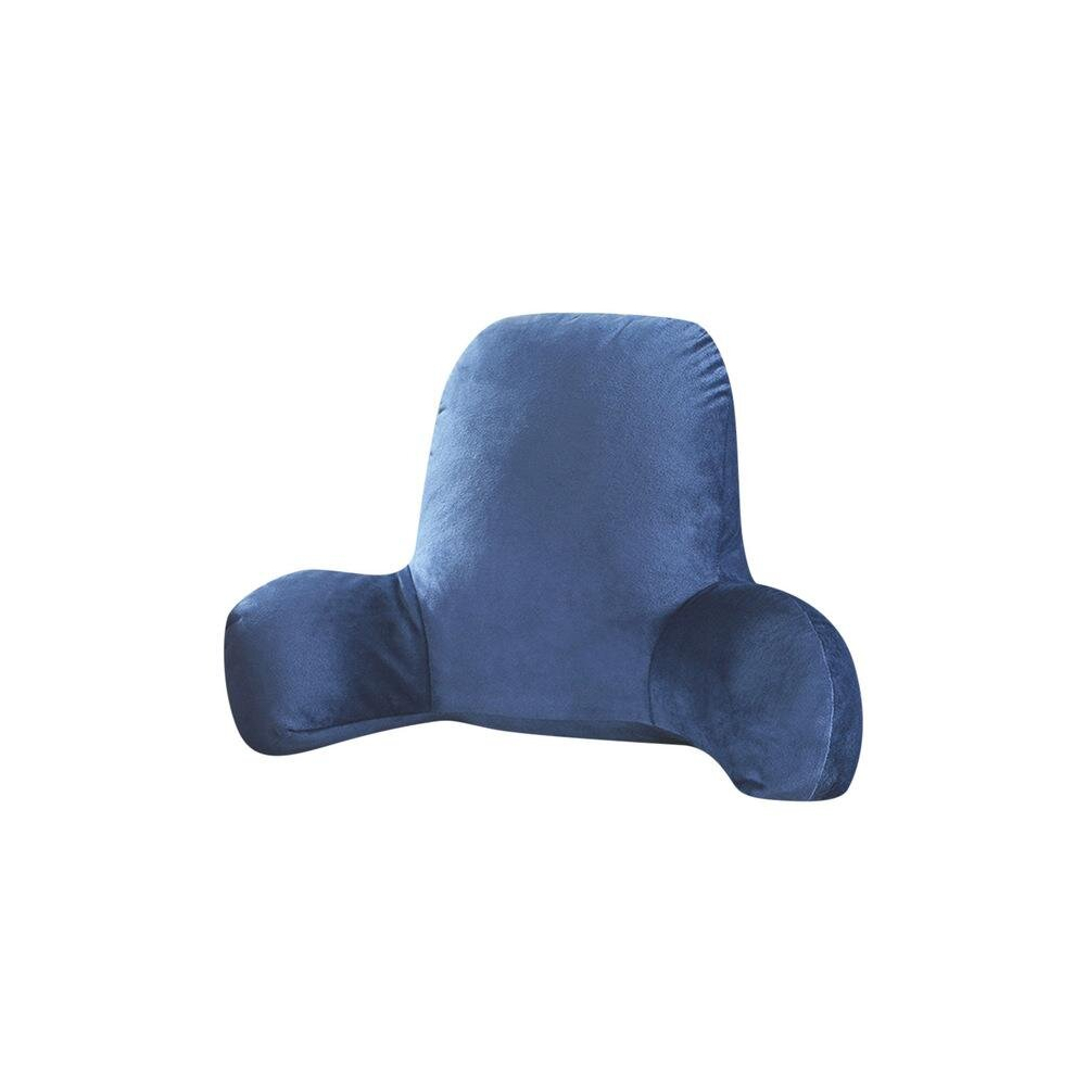 (Blue) Cushion Back Pillow Bed Plush Big Backrest Reading Rest Pillow Lumbar Support Chair