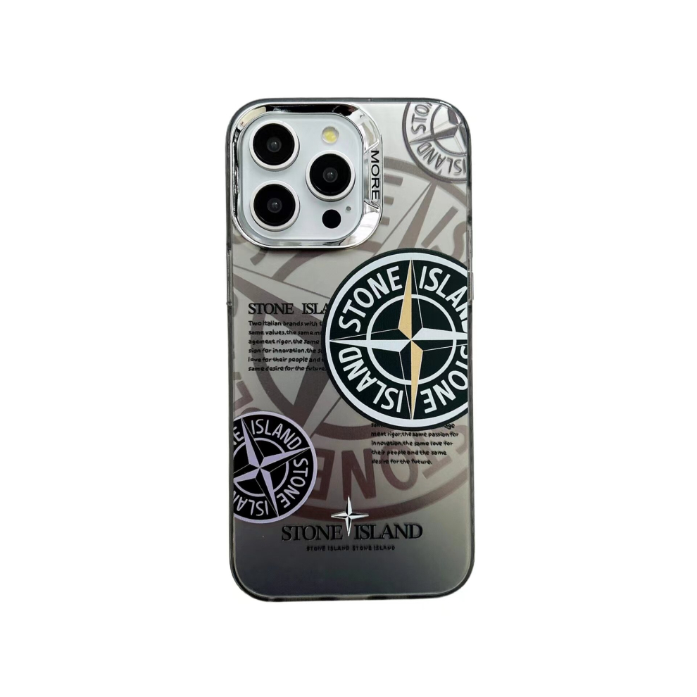 (iPhone 14, Style 2) Trendy brand hot stone island creative pattern mobile phone case