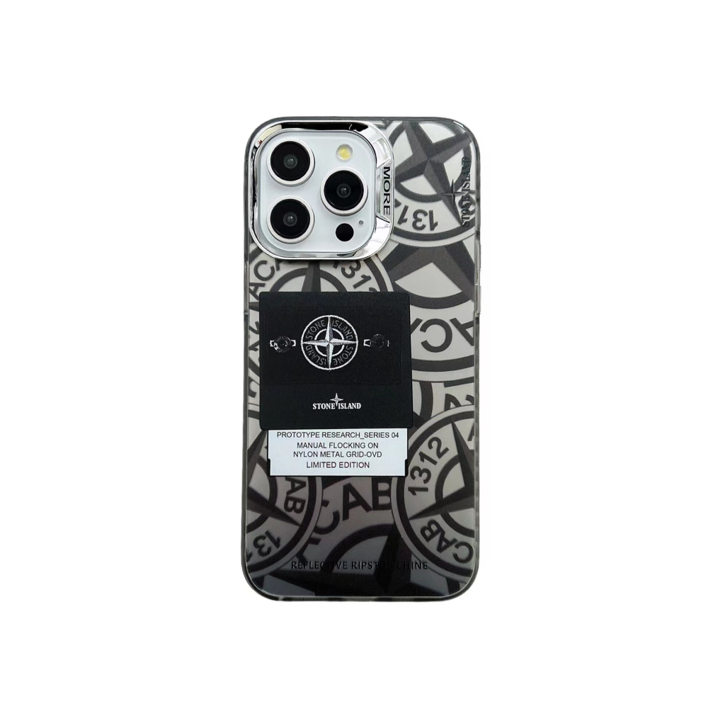 (iPhone 15, Style 3) Trendy brand hot stone island creative pattern mobile phone case