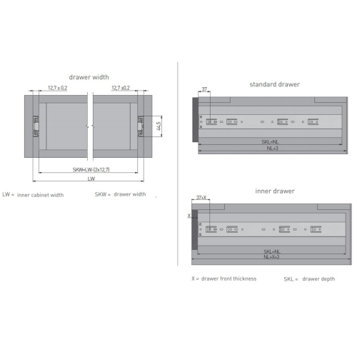 GTV (450mm) Ball Bearing Runner Slide with Self Close Function 2