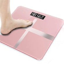 LCD Display Bathroom Electronic Glass Smart Scales Battery Pink