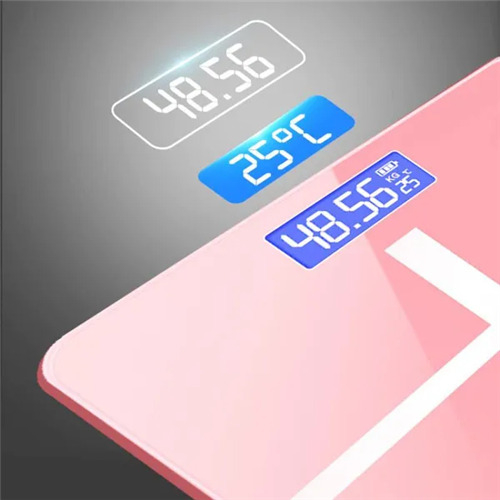 LCD Display Bathroom Electronic Glass Smart Scales Battery Pink 1