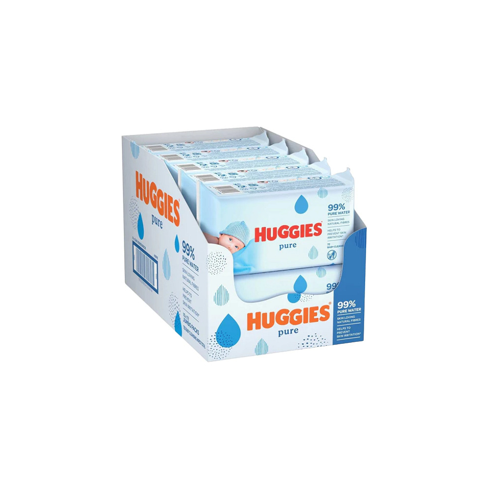 Huggies Pure Baby Wipes 72 Wipes x 10 (720 Wipes) EXPIRY SEPTEMBER 2024